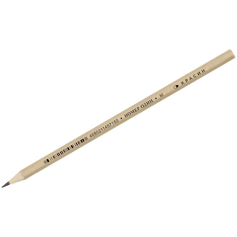 Hexagonal Graphite Pencil Krasin "Number One" M (B), Pre-Sharpened