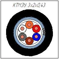 KTMU 3x2x0.43 Symmetrical Triboelectric Cable