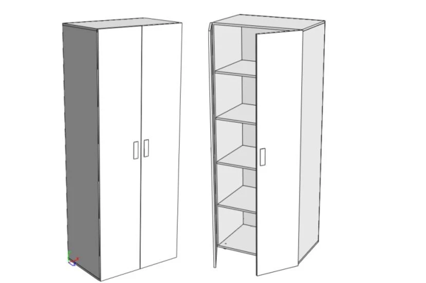 White Pearl Wardrobe with Handles