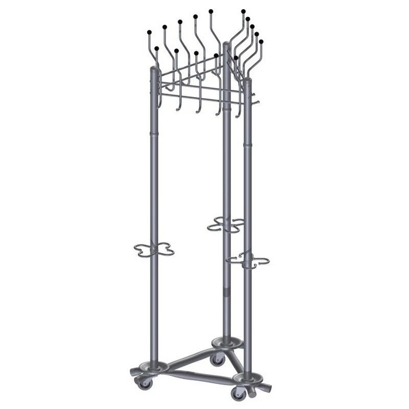Gardix-3 Group Coat Rack with 15 Hooks and Umbrella Holders