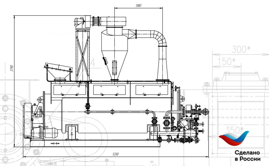 وحدة تجفيف دوارة من نوع RDS بمساحة تبادل حراري 40 متر مربع
