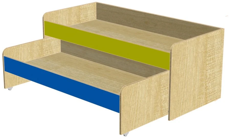 سرير أطفال بطابقين قابل للسحب - LDF 16 مم بحافة PVC