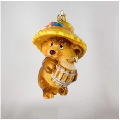 Handcrafted Glass Christmas Ornament "Sweet Tooth Bear