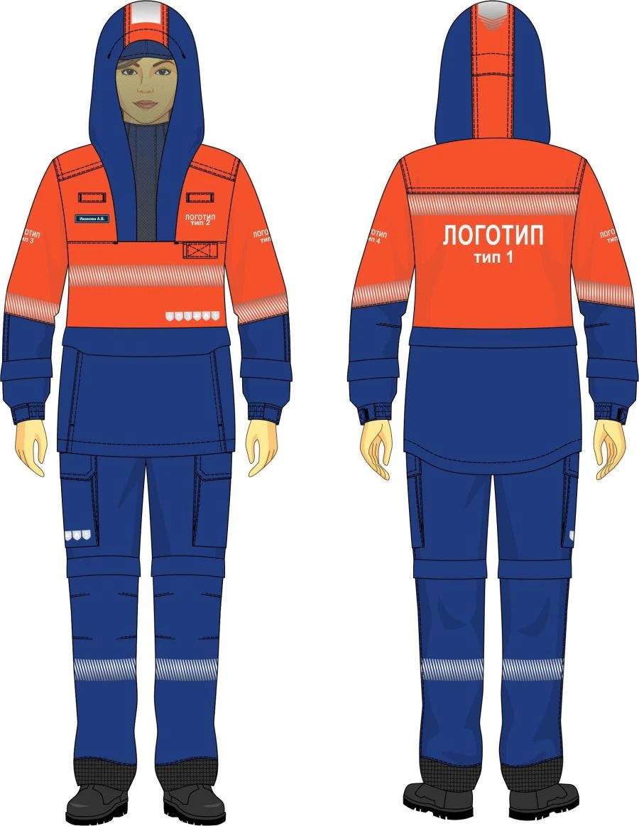 Women's Protective Suit for Arc Flash Risks with 22 cal/cm² Protection - Gazprom Neft Style