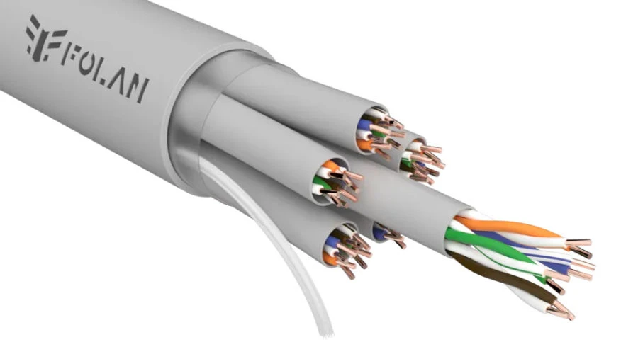 كابل مزدوج ملتوي متماثل Folan U/UTP Cat 5e ZH ng(A) - HF 24(6x4)x2x0.52
