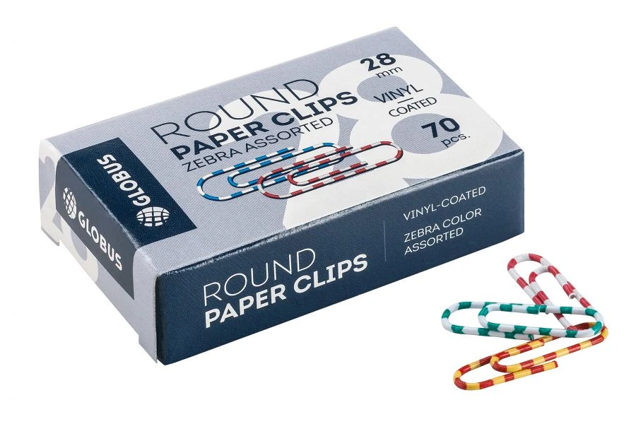 مشابك ورق ملونة زيبرا 28 مم، عبوة من 70