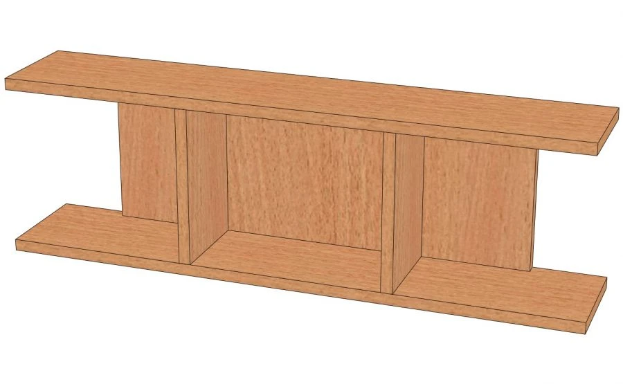 Book Shelf with Side Panels - Model ПК