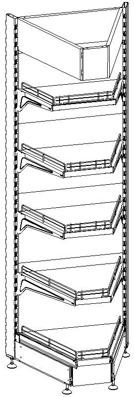 وحدة رفوف ركنية من النوع 4، أحادية الجانب، داخلية ST4-UV(45°)