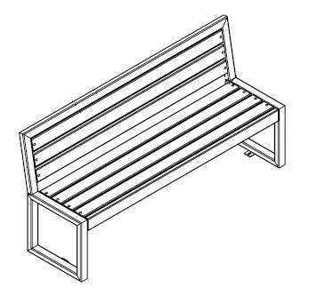 مقعد معدني للمساحات العامة والحدائق، رقم 10062