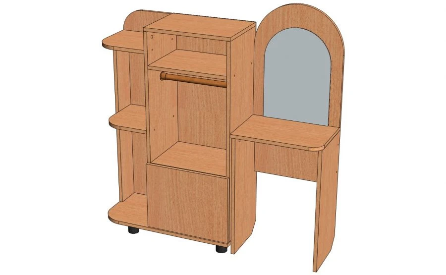 رف ملابس زاوية مع مرآة - نموذج UR