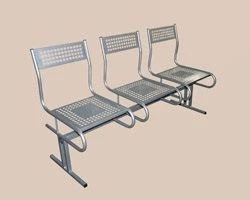Metal Bench for Three People with Arches, Model SK.05