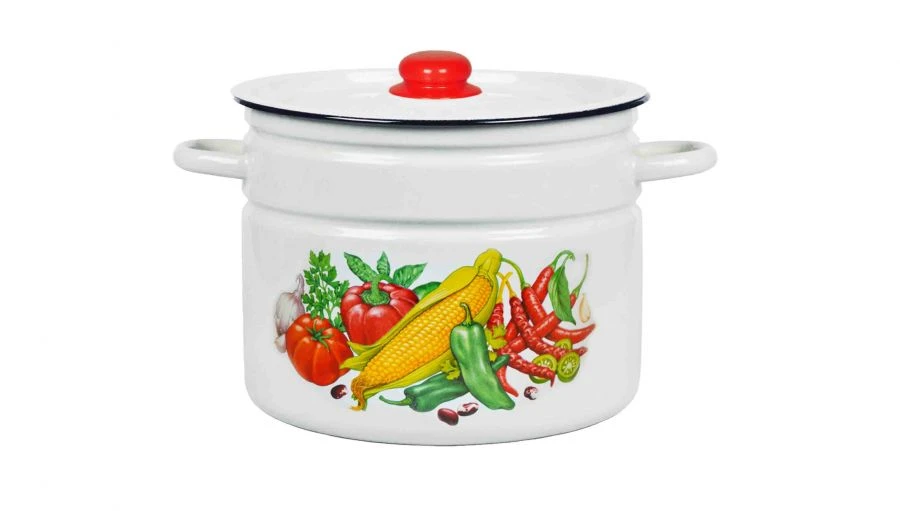 Cylindrical Enamel Pot, 12.5L