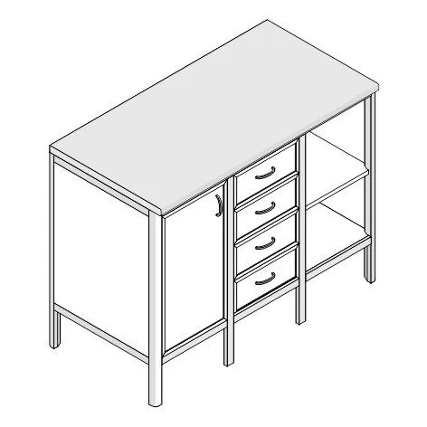MA-21 Stationary Material Cabinet for Storage