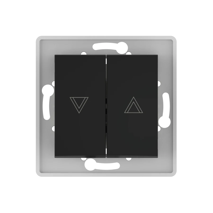 Hidden Installation Push Button Switch for Roller Shutters 10A, 250V, Black (Soft Touch), Model 60075.E1