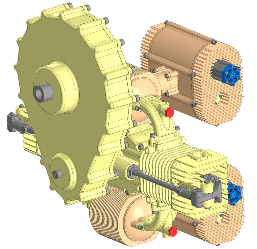 M-10 89.2kW Two-Stroke Dual-Cylinder Air-Cooled Engine for UAVs