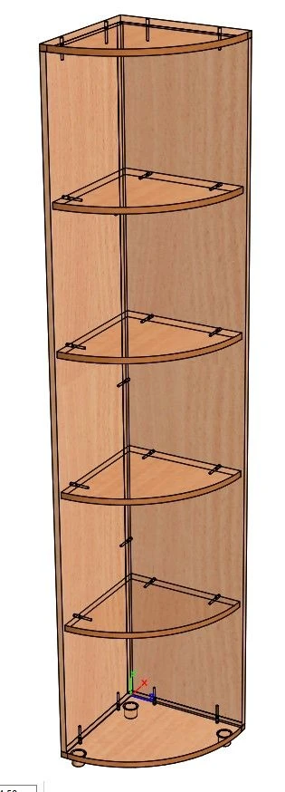 Open Shelving Unit US-1 with Rounded Edges