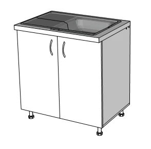 Sink Table with PVC Edging, Customizable Design