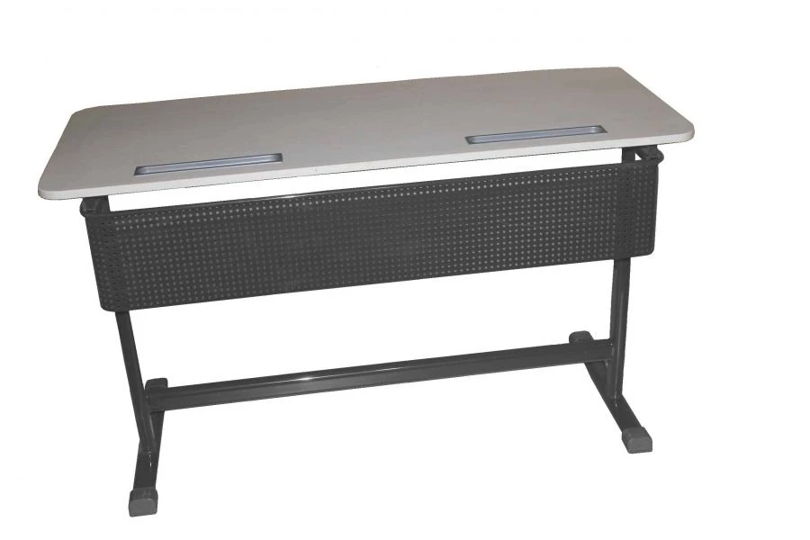 Two-Seater Student Desk with Metal Frame Type II, Adjustable Angles