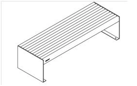 Wooden Bench for Public Spaces and Patios, Model 10119