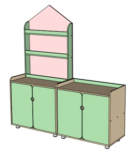 Educational Wall with Doors (No Board)