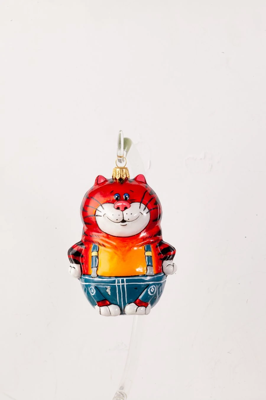 Handcrafted Glass Christmas Ornament "Cat Vasily