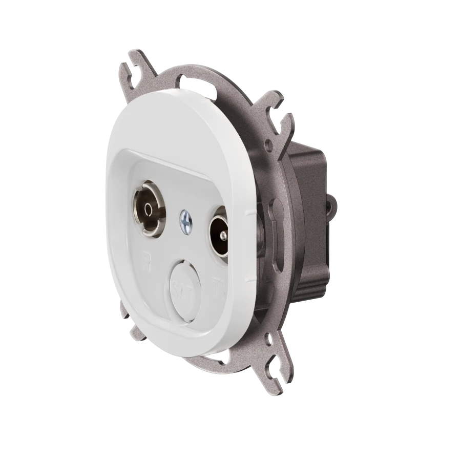 CADUCEUS ALING EON Hidden Installation TV/FM Socket, White, Art. E612Z.0