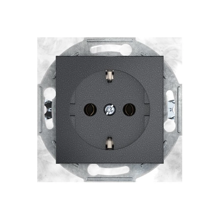 CADUCEUS ALING PRESTIGE Hidden Socket with Grounding 16A, 250V, Graphite, Art. 6