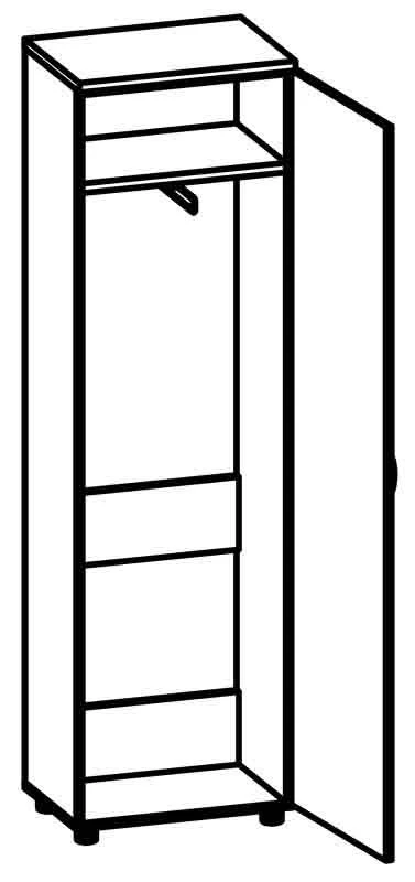 خزانة ملابس عميقة مع شماعة - سلسلة "غالانت" 8119