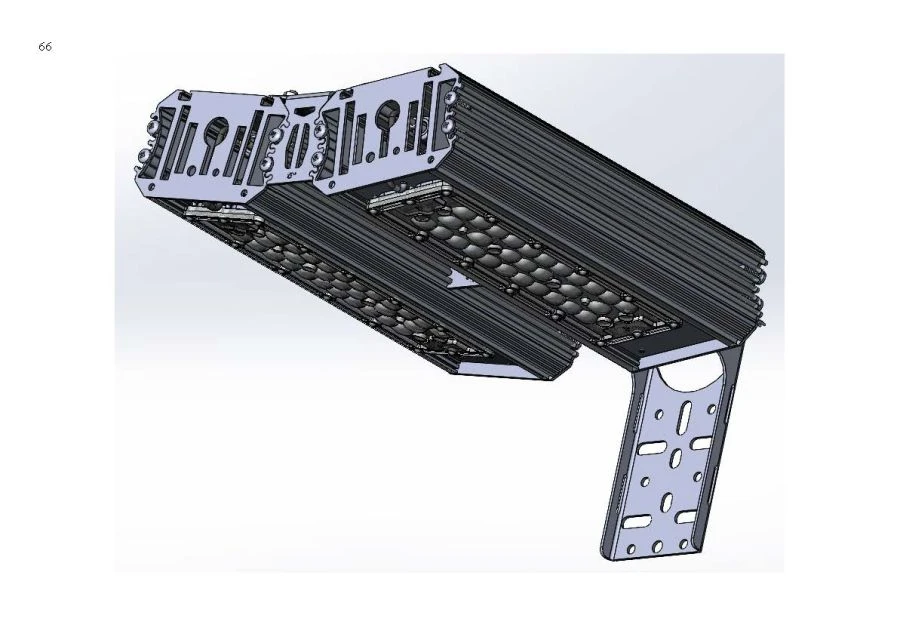Industrial Design LED Light "MTM IoT" Series CUBE 80 Two Modules Side Connection 15° Console Mount