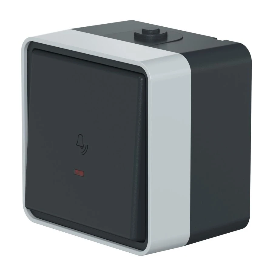 مفتاح CADUCEUS ALING Protecta أحادي القطب مع مؤشر 10A 250V رمادي أنثراسايت