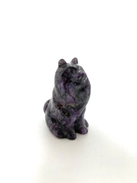 Charoite Dog Figurine - Unique Souvenir Gift