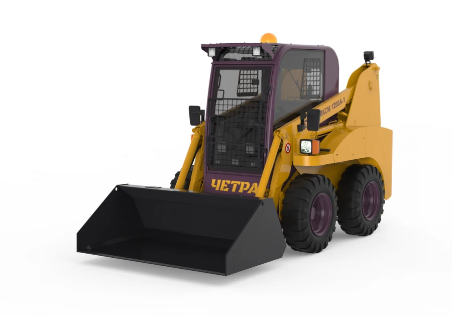 MCSM 1200A-1 Pneumatic Wheel Front Loader Single Bucket 1200kg Capacity