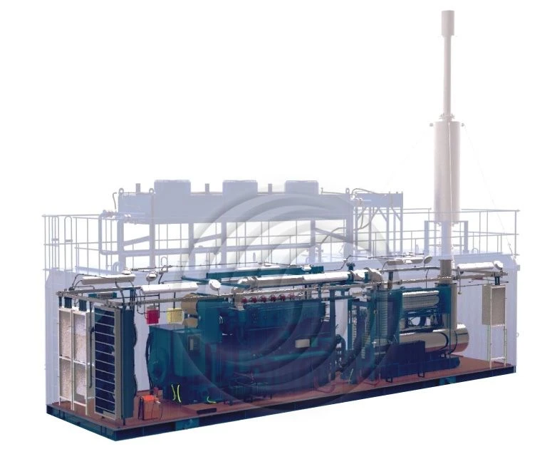 Gas-Piston Power Station GE20 in Container Block Design