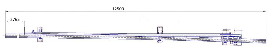 R65 Curved Rail Frame with Straight Switch, Model 2764.02.000RK2-01