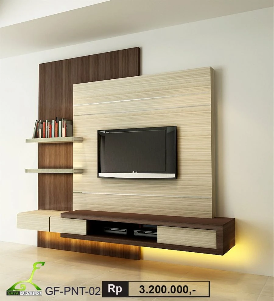 Wall-Mounted TV Panel - Wooden, Plastic, Gypsum, or Leather