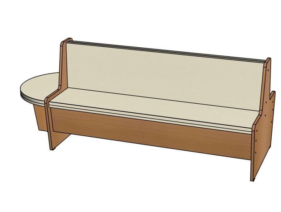 Cheburashka Sofa No. 2 with One Side Seat (Semi-Soft) H340/NM26