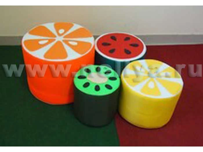 Assorted Pouf "Nellya" - Kiwi, Orange, Lemon, and More