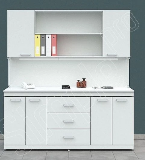 Laboratory Table with Cabinet Superstructure