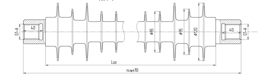 عازل ثابت عمودي مع غلاف مضلع من مطاط السيليكون FSPKr 70-25/1.5-R