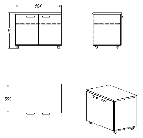 Document Storage Cabinet for Office Supplies, Series 343