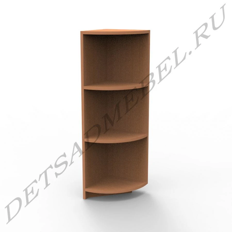 Corner Open Shelf with 3 Radius Shelves