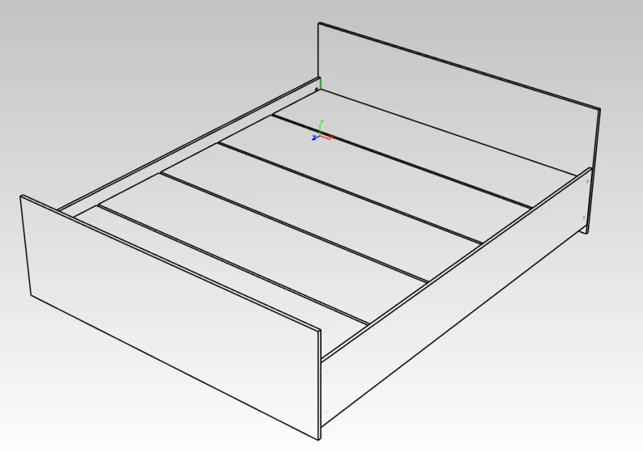 Wooden Frame Bed with Natural Material Construction
