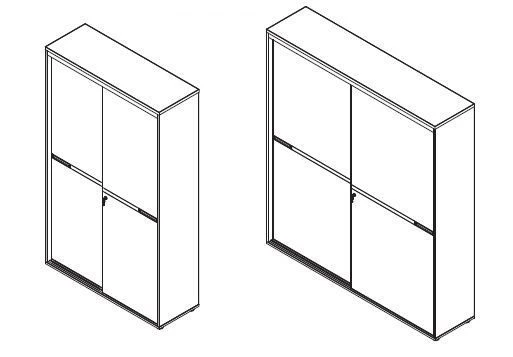 Wooden Office Sliding Wardrobe - "Line" Furniture Set