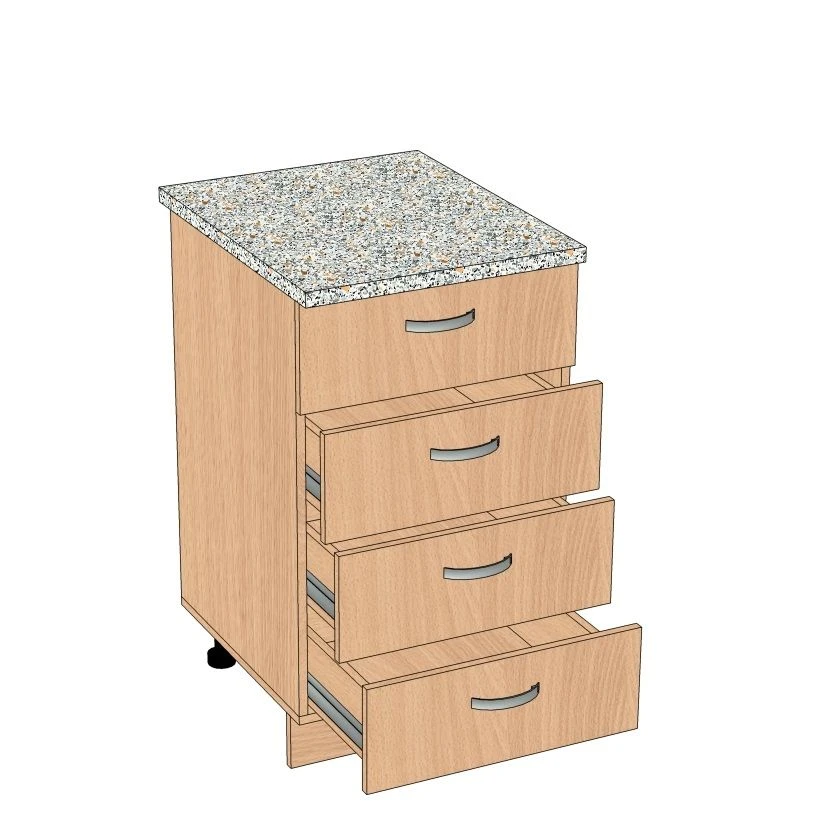 خزانة مطبخ بأربعة أبواب وأدراج 400*600*850 مم TЯ-4.4