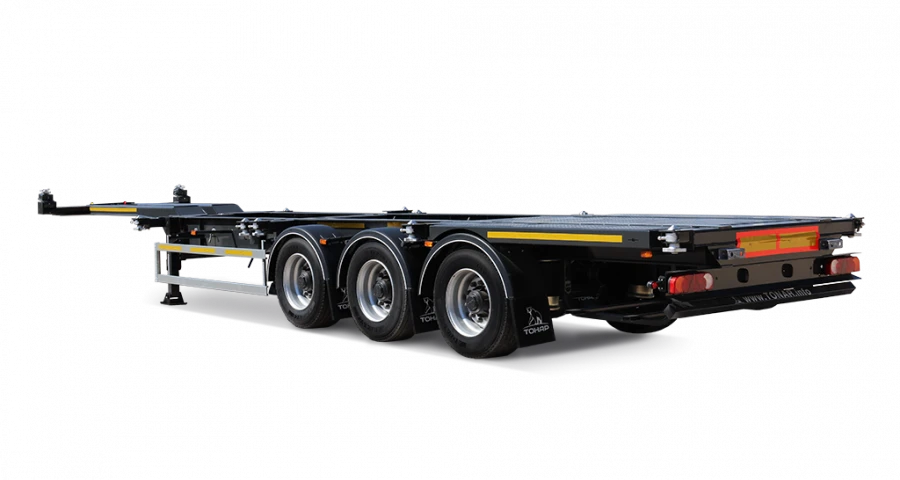 Container semi-trailer TONAR model 99882 with axles TONAR model 90422, 90431