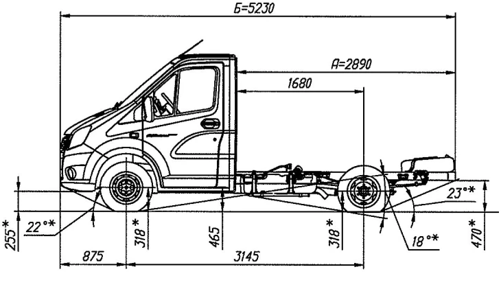 GAZelle NEXT Chassis, Modification A21R23, Euro-2 Gasoline Engine