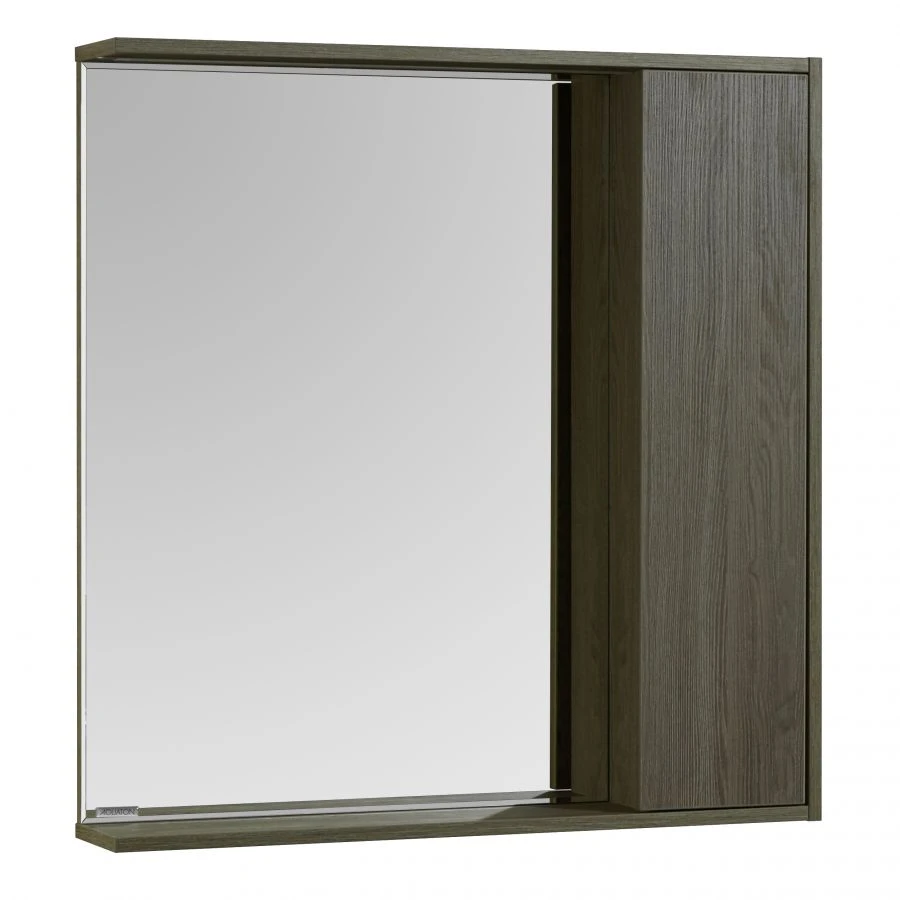 Aquaton Stone 80 Mirror Cabinet, Walnut, Model 1A228302SXC801