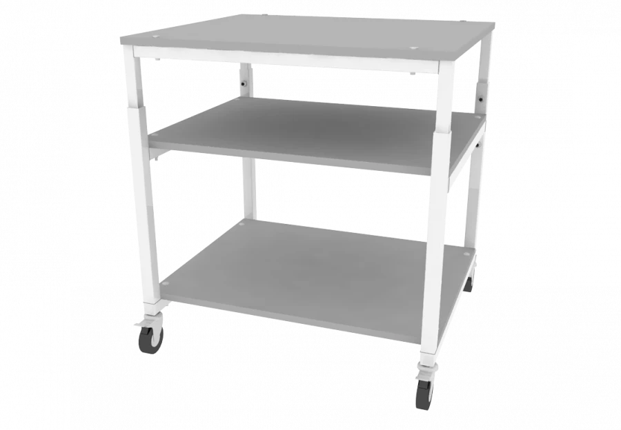 Adjustable Equipment Trolley Table with Shelf 700x600x640_800mm