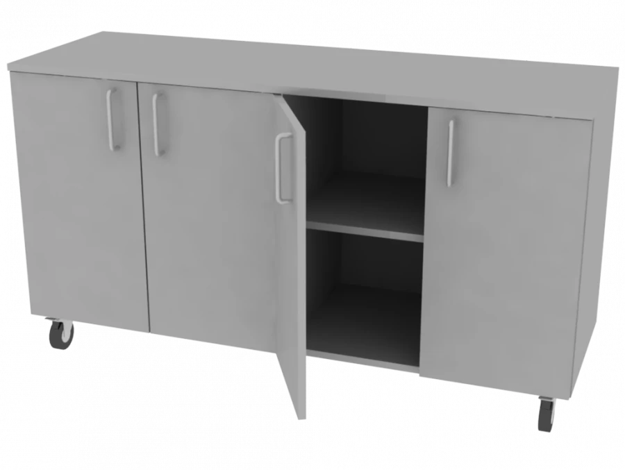 Rolling Cabinet 1260x420x700mm with Adjustable Shelves