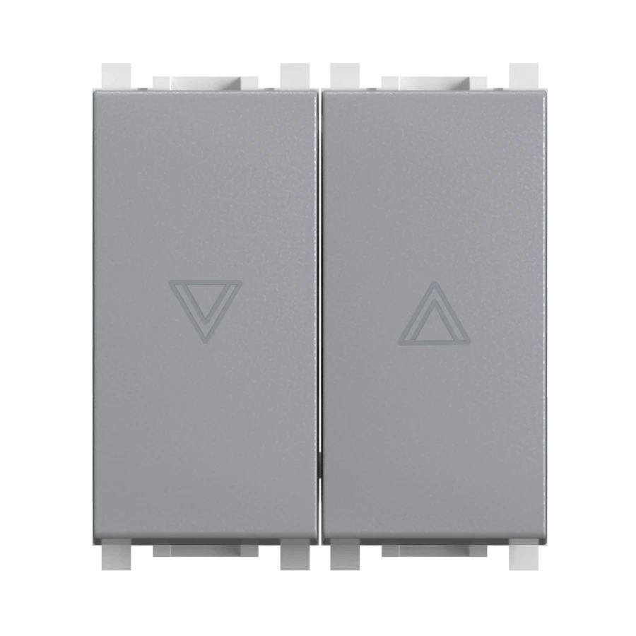 Caduceus Aling Experience Hidden Switch for Roller Shutters, 16A, 250V, 2M, Silver, Art. 72114